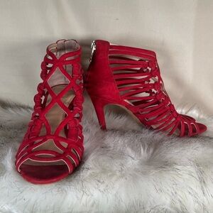 Elegant Red Strappy Heels